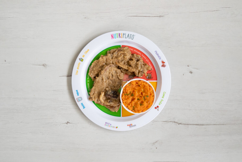 fricandó amb puré de moniato